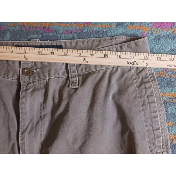 Nautica Jeans Co Cargo Shorts Mens 36 Light Brown Long Y2K Utility Pockets Baggy - Picture 8 of 10